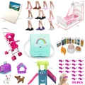 Mix Cute Furniture Mini Bed For Kelly Pretend Play Toy Shoes Bags Mirror for Barbie Doll Dollhouse