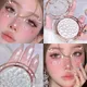 Brightening Face Highlighter Makeup Palette Waterproof Monochrome Pearlescent White Pink Silver High