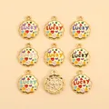 10Pcs Gold-plated Metal Charms Enamel Lucky Letter Pendants for Jewelry Making Earrings Keychain DIY