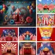 Circus Decoration Backdrop Smash Cake Carnival Theme Birthday Party Circo Tent Photo Background for