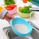 Food Grade Plastic Rice Beans Peas Washing Filter Strainer Green Pink Color Basket Sieve Drainer