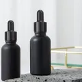 2pcs 30ml Travel Essentials Black Frosted Dropper Glass Bottles Cosmetics Cute Essential Oil Bottles