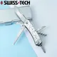 SWISS TECH Mini Folding Multitool Knife 9 In 1 EDC Outdoor Portable Pocket Knife Saw Screwdriver