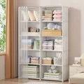 Mattress Topper Shelf Folding Plastic Cabinet Wardrobe for Bedroom Living Room Drawer Open Closets
