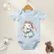 Baby Onesie Boys Girls Romper 100% Cotton Easter Bunny Cute Rabbit Print Jumpsuit Infant Clothing