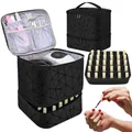 Nail Bag Organizer Case 2 Layer Nail Polish Holder Carrying Case With Nail Dryer Case Holds 30