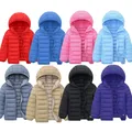 Autumn Winter Kids Down Jackets For Girls Warm Hooded Coats Boys Thin Outerwear Clothes 3-16 Years