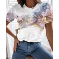 T-shirt a maniche corte estiva temperamento t-shirt allentata da donna moda donna stampa top donna