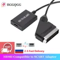 HDMI-Compatible To SCART Video Audio Converter Adapter for HD TV DVD for Sky Box STB Plug and Play