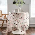 High Quality Lace Tablecloth Pure White Round Table Cloths Transparent Colorful Flower Wild Rose