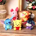 Disney Plush Keychain Stitch Pooh Bear Kawaii Decorative Pendants Anime Cartoon Soft Stuffed Toys