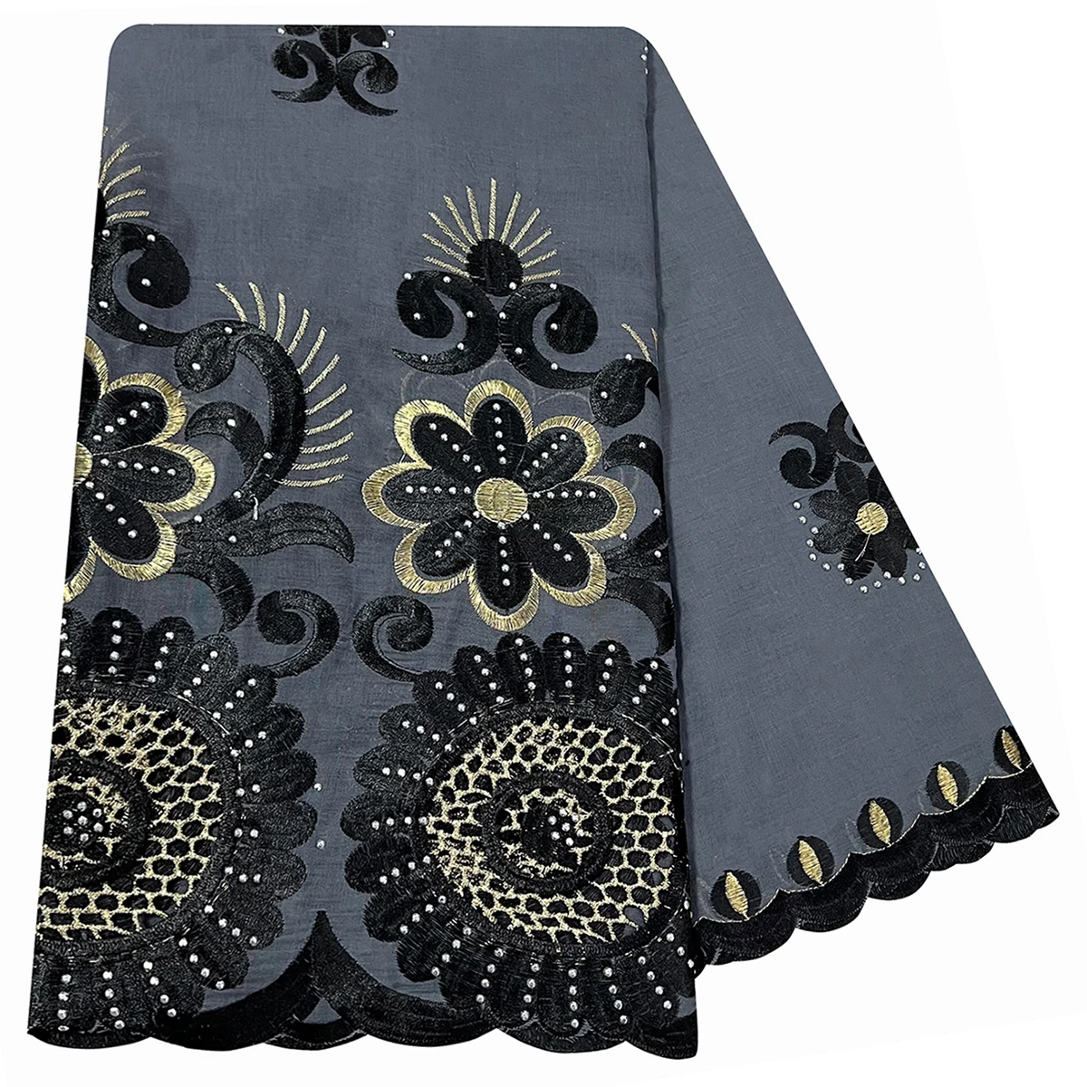Ultime donne africane Sciarpa morbida 100% cotone con sciarpa Dold Chip Dubai Sciarpa isalmica Ricamo Hijab musulmano per scialli Avvolge