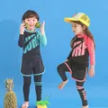 2023 new kids long sleeve swimsuit boy ins wind split girl little boy foreign air girl swimsuit