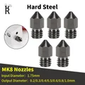 Hard Steel 3D Printer MK8 Nozzle 0.2mm-1.0mm For 1.75MM Supplies CR10 CR10S Ender-3 Extruder Head 3D