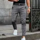 Stylish Loose-fitting Checkered Pencil Pants Pattern Male Men Trousers Vintage Mid-rise Pencil Pants