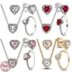 New Heart shaped Series Jewelry Set 925 Sterling Silver Exquisite Shining Heart Necklace Ring