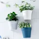 Wall Flower Pots Plastic Potted Plant Flowerpot Creative Wall Hanging Planter Semi Circular Small