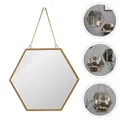 Decorative Hexagon Wall Mirror Vintage Hanging Mirror Entryway Mirror Wall Mounted Makeup Mirrors