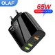 5 Ports 65W USB Chargers Type C Fast Charging Adapter Cell Phones PD QC 3.0 Wall Quick Charger For