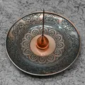 Incense Holder Home Decor Backflow Stick Burner Ash Catcher Vintage Aromatherapy Antique Copper