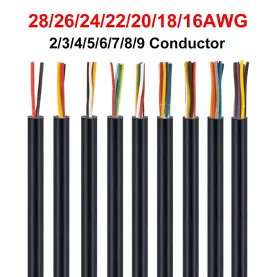 Electronic Audio Wire 2 3 4 5 6 7 8 Cores 12V Car Automotive Cables PVC Sheathed Eletrical Wire For Speakers Led Strips Trailer