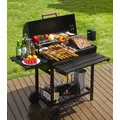 Household Barbecue Grill Charcoal Outdoor Oven BBQ Trolley Temperature Control Adjustable Height