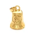 Free Shipping Punk 316L Stainless Steel Archangel St.Michael Guardian Bell Gold Color Black Plated
