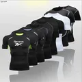 Bodybuilding Sport T-Shirt uomo Quick Dry Running Shirt manica lunga Compression Gym T Shirt uomo