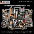 Complete Tool Set Hand Toolbox Home Repair Tool Kit Woodworking Wrench Hammer Screwdriver Socket