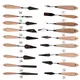 High quality stainless steel 18 pcs oil painting knife set red beech wood handle oil painting