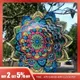 3D Colorful Wind Spinning Mandala 12 Inch Foldable Rotating Wind Chime 12 Inch Garden Metal Wind