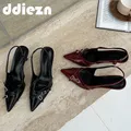 Sandali femminili di moda tacchi di moda rossi décolleté da donna calzature Slingbacks scarpe per