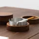 Wooden Ashtray With Lid Smokers Stainless Steel Liner Windproof Ashtray Durable Easy To Clean Patio