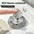 Diamond Toilet Press Button Long Nail Protector Press Tank Push Switch Toilet Bath Room Water Press