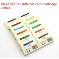 60 pcs/Lot 12 different color cartridge Jinhao fountain pen universal ink supplies Stationery Office