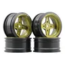 4 pz 1/10 Touring & Drift Wheel Rim Classic3G (Pittura Oro) 6mm offset misura per 1:10 Touring &