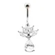 JHJT 14G Belly Button Rings 316L Stainless Stee Navel Piercing Cubic Zirconia Belly Nombril Body