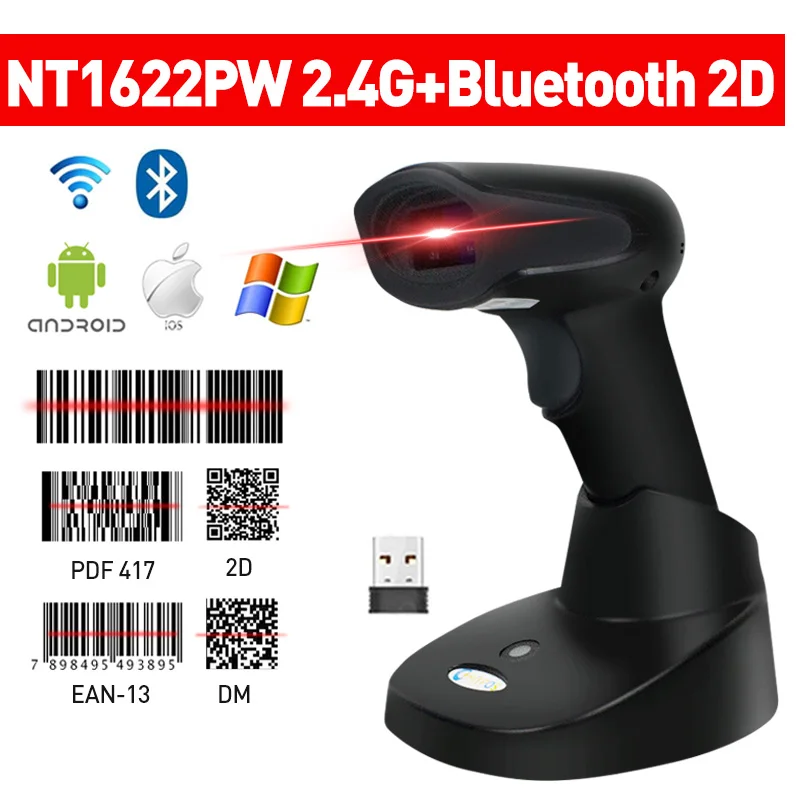 Scanner palmare Wireless Bluetooth Scanenr 1D/2D Scanner QR 2D lettore di codici a barre cablato Scanner qr portatile