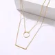 CACANA Delicate Layered Necklaces Women Multi Layering Chain Bar Necklaces Disc Pendant Charm