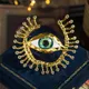 Classic Vintage Design Women Men Big Eyes Hihg-end Badges Brooches Unisex Palace Baroque Enamel