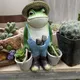 Frog Bucket Flower Pot Outdoor Garden Farm Frog Ornament Resin Fun Animal Statue Lawn Yard