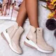 Winter Boots Women 2022 Fashion Warm Snow Boots Wedge Platform Boots Women's Ankle Boots Size 43