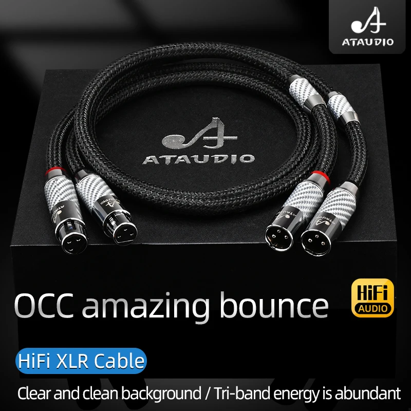 Cavo Audio ATAUDIO HiFi XLR Hi-End spina placcata rodio in fibra di carbonio cavo di bilanciamento 2XLR per cavo Audio Mixer microfono