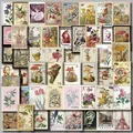 50pcs Retro Stamp Effect 1 Stickers Children's Diy Stationery Computer Stickers Student Stationery