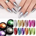 2Boxes Metallic Nail Glitter Powder Super Bright Gold Silver Solid Mirror Pigment Dust Gel Nail