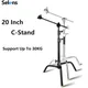 Selens 20 pollici Light Stand Photography acciaio inossidabile Heavy Duty C Stand treppiede con