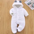 Winter Baby Girl Romper Newborn Infant Jumpsuit Clothes Ear Hooded Long Sleeve Footies Kid Boy