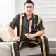 3XL 4XL 5XL For 165Kg Big Size Men's Pajamas Spring Summer Ice Silk Satin Cool Sleepwear Casual