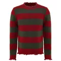 Takerlama Freddy Costume Sweater Red Green Stripes for Men Halloween Cosplay Outfits