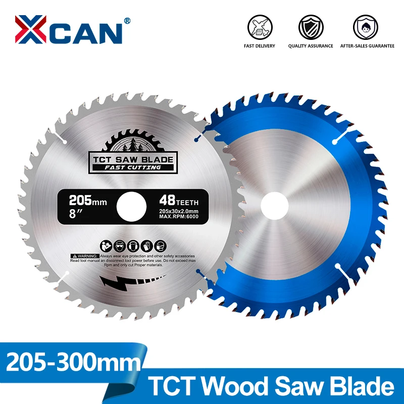 Lama per sega circolare XCAN 205-300mm Lama per sega per legno con punta in metallo duro Disco da taglio per legno TCT Utensili per la lavorazione del legno